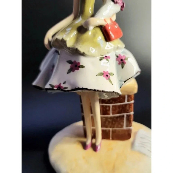 AppleTree Design Young Lady In Dress Porcelain  Figurine with crochet hat - Picture 9 of 12